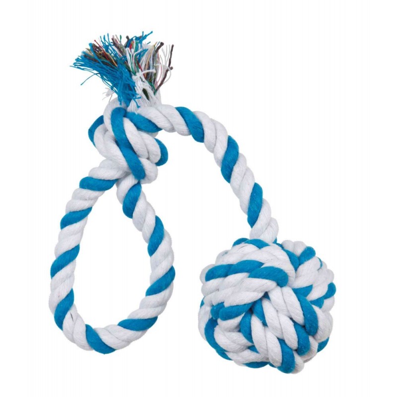 Corda gioco con palle intrecciate Azzurro 30 cm