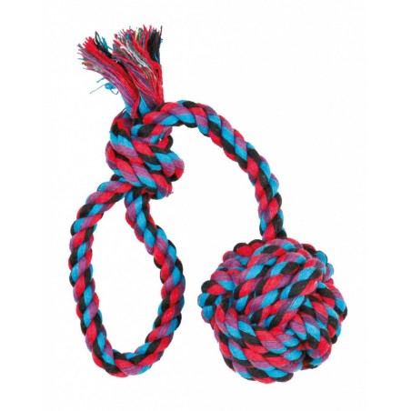 Corda gioco con palle intrecciate Blu/Rosso 30 cm